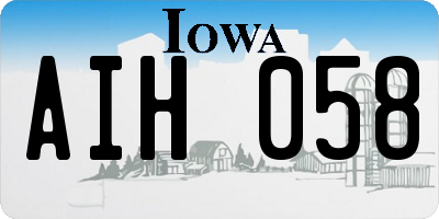 IA license plate AIH058