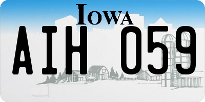 IA license plate AIH059