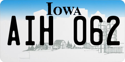 IA license plate AIH062