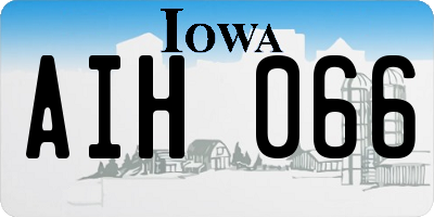 IA license plate AIH066