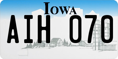 IA license plate AIH070