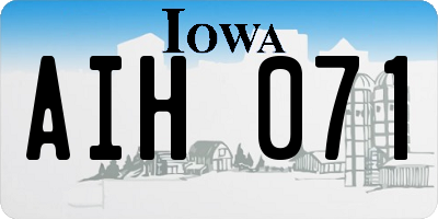 IA license plate AIH071