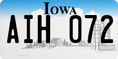 IA license plate AIH072