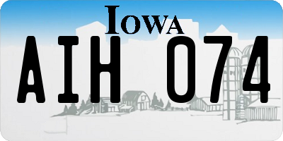 IA license plate AIH074
