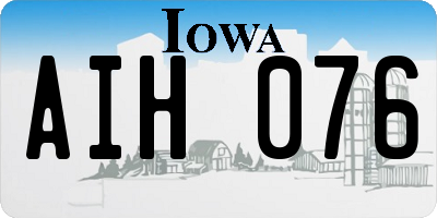 IA license plate AIH076