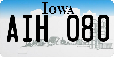 IA license plate AIH080