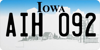 IA license plate AIH092