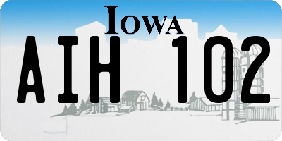 IA license plate AIH102