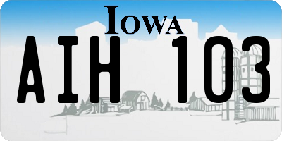 IA license plate AIH103