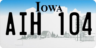 IA license plate AIH104