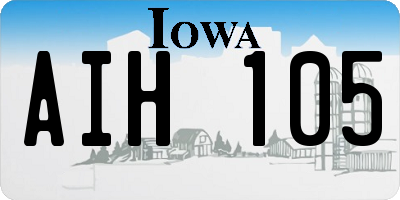 IA license plate AIH105