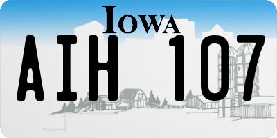 IA license plate AIH107