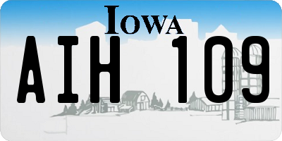 IA license plate AIH109