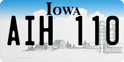 IA license plate AIH110