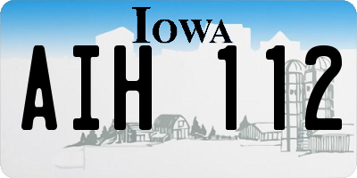 IA license plate AIH112