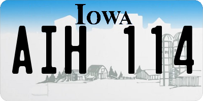 IA license plate AIH114