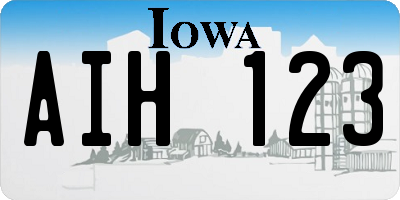 IA license plate AIH123