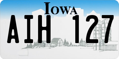 IA license plate AIH127