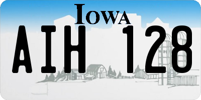 IA license plate AIH128