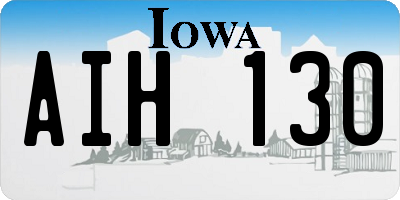 IA license plate AIH130