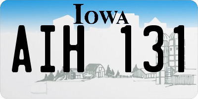 IA license plate AIH131