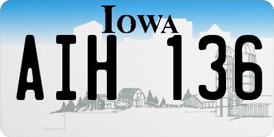 IA license plate AIH136