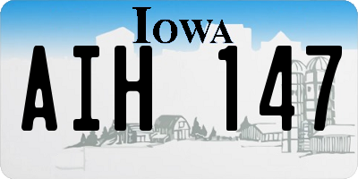IA license plate AIH147