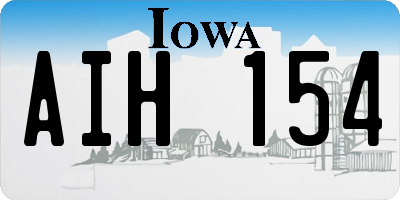 IA license plate AIH154