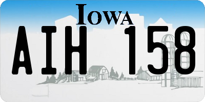 IA license plate AIH158