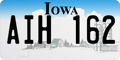 IA license plate AIH162