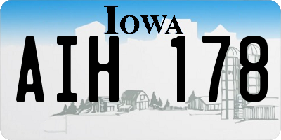 IA license plate AIH178