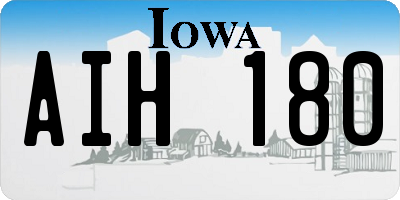 IA license plate AIH180