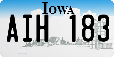 IA license plate AIH183