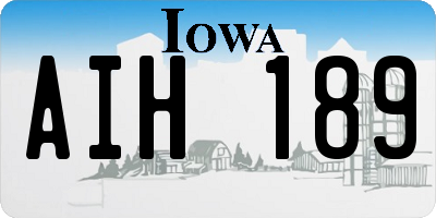 IA license plate AIH189
