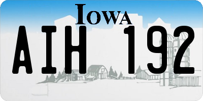 IA license plate AIH192