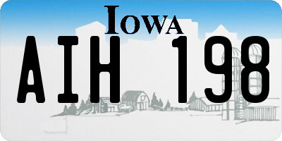 IA license plate AIH198