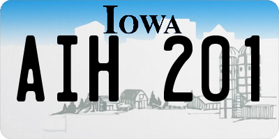 IA license plate AIH201