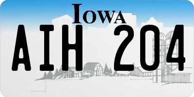 IA license plate AIH204