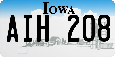 IA license plate AIH208