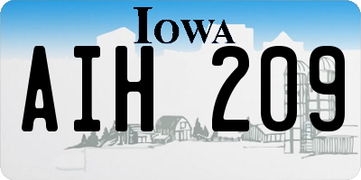 IA license plate AIH209