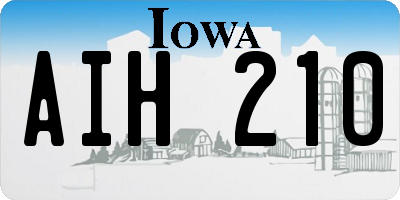 IA license plate AIH210