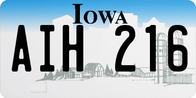 IA license plate AIH216