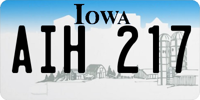 IA license plate AIH217