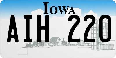 IA license plate AIH220