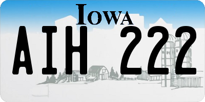 IA license plate AIH222