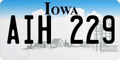 IA license plate AIH229