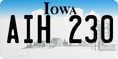 IA license plate AIH230