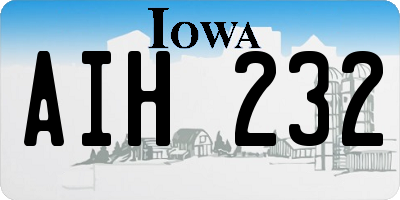 IA license plate AIH232