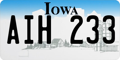 IA license plate AIH233