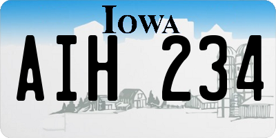 IA license plate AIH234